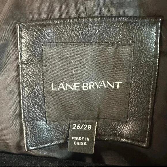 Lane Bryant Women’s moto faux leather jacket black bikercor streetwear plus size - Picture 7 of 11